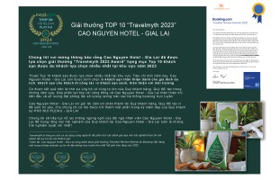 CAO NGUYEN HOTEL - GIA LAI ĐẠT GIẢI THƯỞNG “TRAVELMYTH 2023”